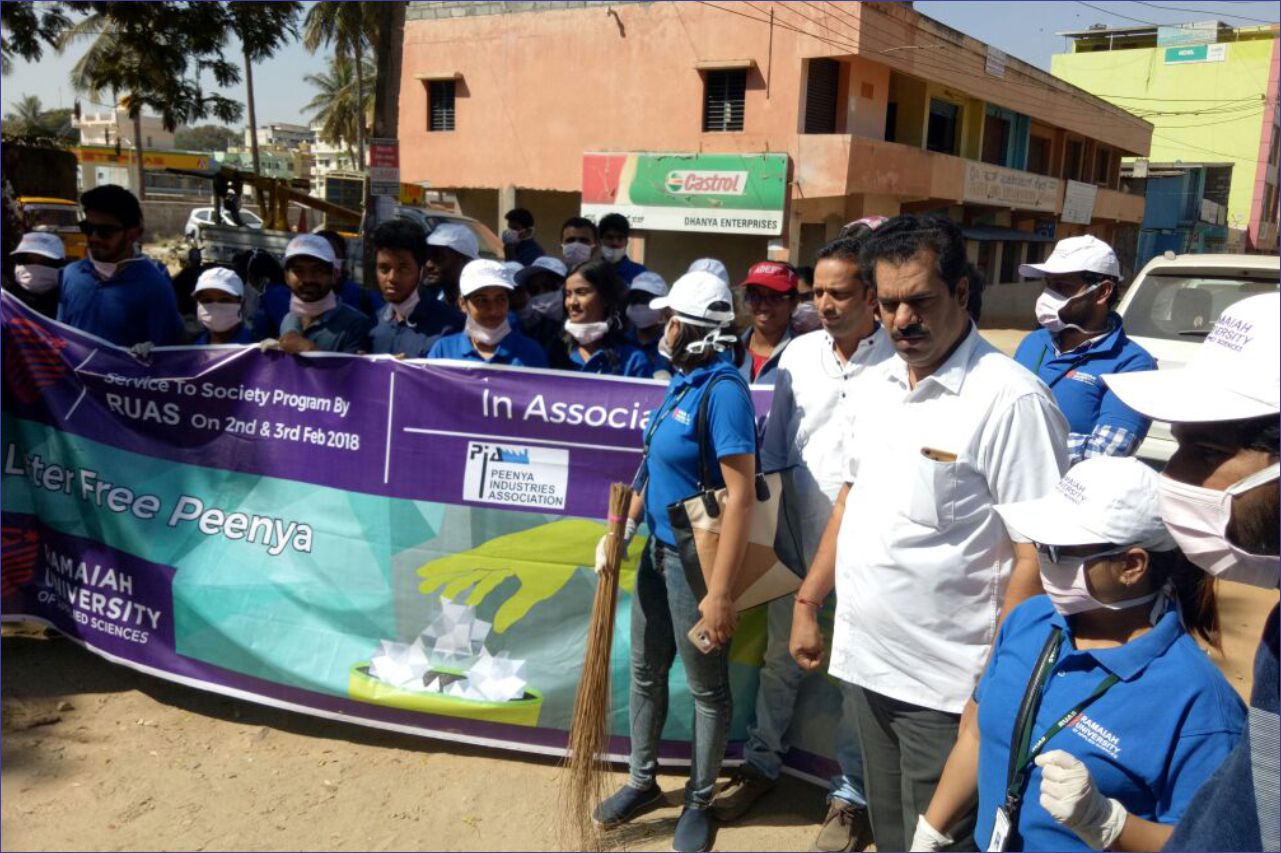 Ramaiah University in association with PIA and BBMP organised “LITTER FREE PEENYA”